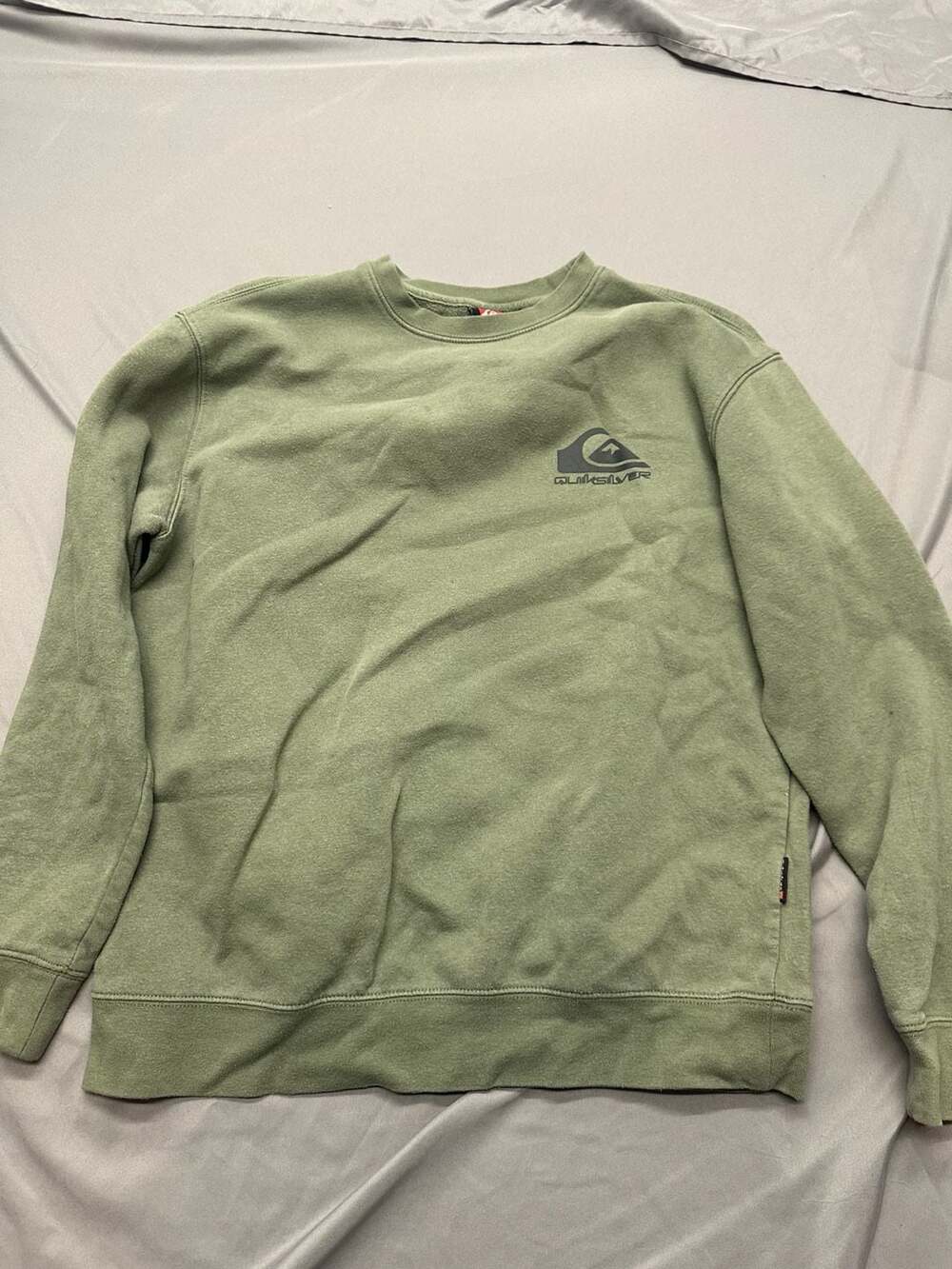 Quiksilver Men's Olive Green Logo Crew Neck Sweatshirt Size Small